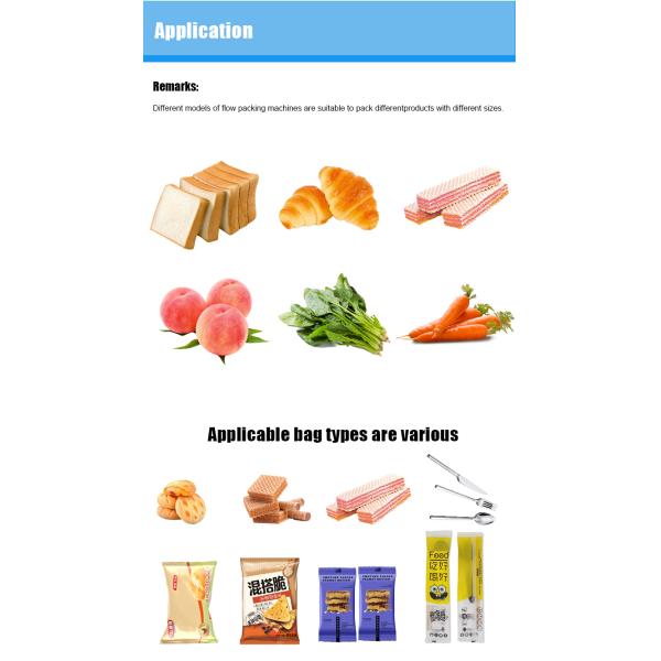 Servo Driven Pillow Packaging Machine 50-100 Bags/Min