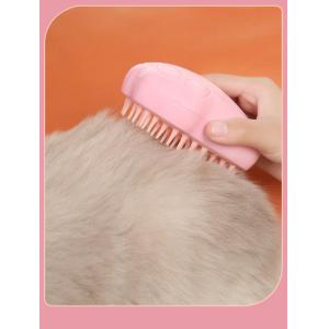 Pink Pet Steamer Brush Customized Cat Grooming Comb With Steam