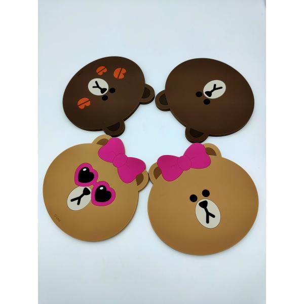 Bear Shape Silicone Cup Mat Pot Coaster High Temperature Resistant