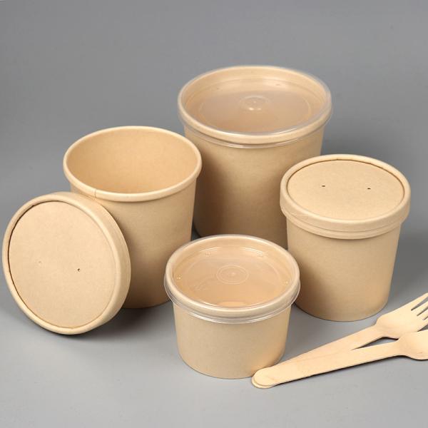 Logo Printing Noodle Disposable Paper Soup Cups With Lid