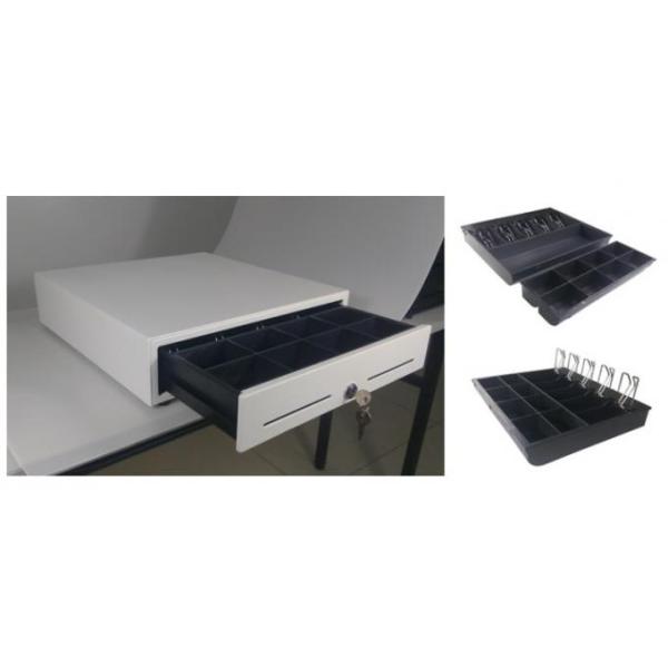 410mm Black Classic Metal ABS Pos 12V RJ11 Heavy Duty Roller Cash Drawer