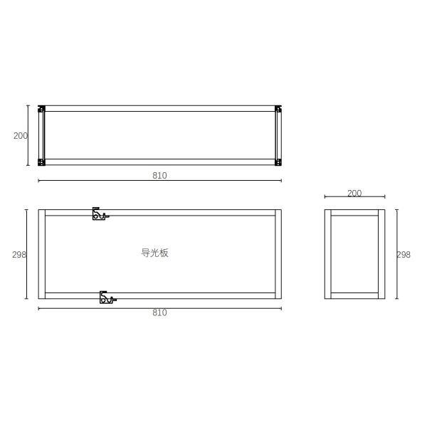 810x200x298mm Aluminum Luminous Cube Wall Shelf For Living Room Decor