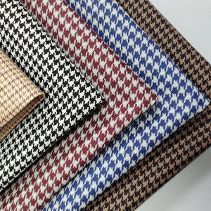 Quality Classic Houndstooth Faux Leather Fabric Bags PVC Printed Leather for sale