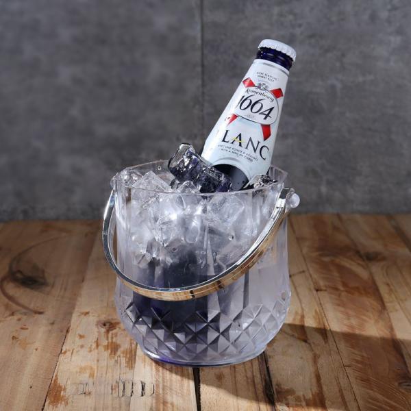 Household Acrylic Champagne Ice Bucket Bar Transparent Diamond Shape Silver Handle