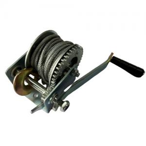 Quality 800lbs Manual Marine Trailer Winch Zinc Plated With Cable And Hook for sale