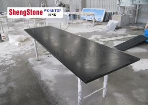 Quality Custom Made Black Color Epoxy Resin Worktop , Flat Edge Epoxy Benchtop for sale