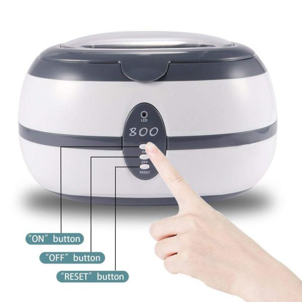 Waterproof PCB Ultrasonic Jewelry Cleaner , 600ml Nail Cleaning Machine 40kHz