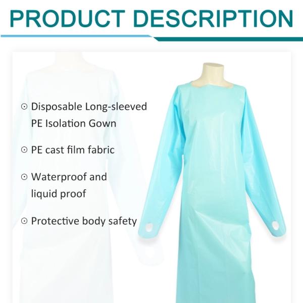Dust Proof Non Woven Sms Non Woven Isolation Gown with Waistband