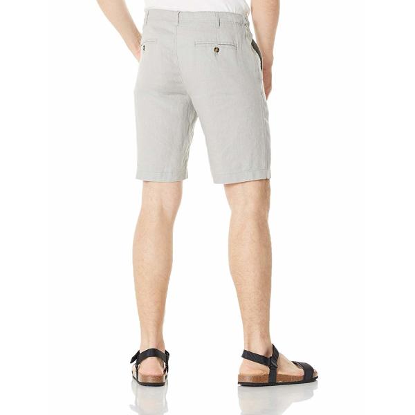 Breathable Mens Casual Summer Shorts Grey Zipper Closure Low Rise Linen Shorts