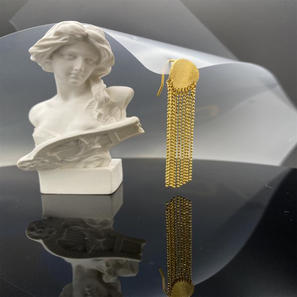 Subtle 18K Gold Plumeria Stud Earring