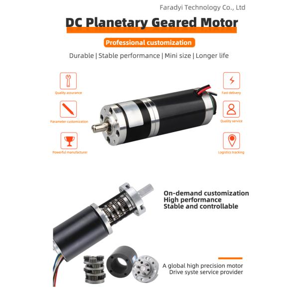 Faradyi Customized 42mm Long Life and Low Noise Brush Planetary Gear Motor 12V 24V for Power Tools