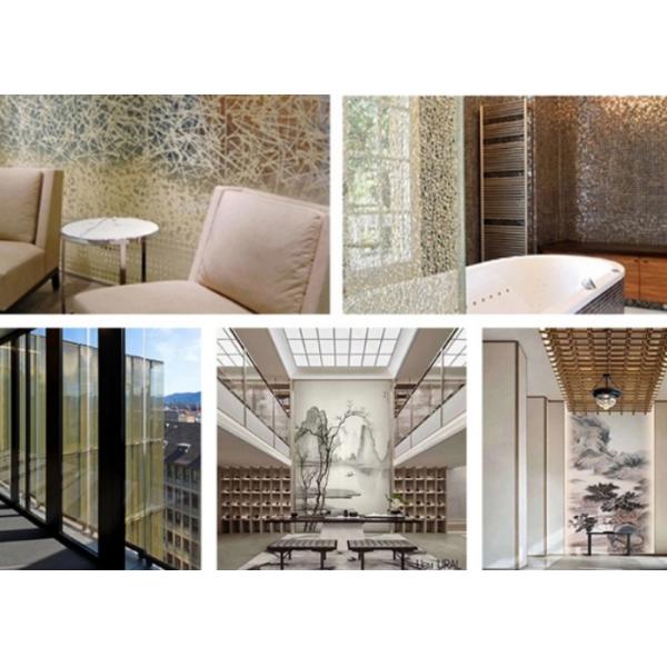 Width 1meter Fabric Laminated Glass Metal Mesh for building facade Decoration