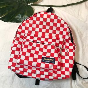 2018 new hip-hop fashion checkerboard circle label campus backpack for high