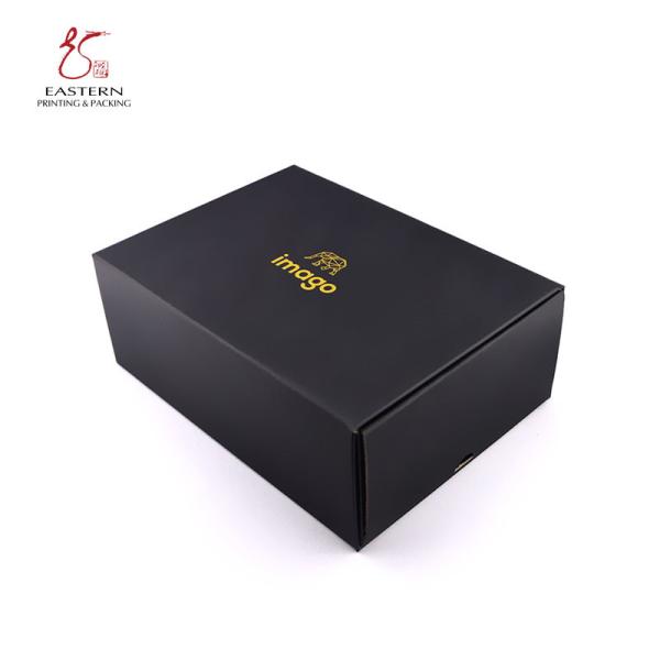 Custom Logo Black Drawer Corrugated Shoe Box - Foldable Slider Design