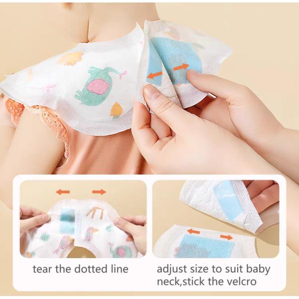 Adjustable Snap Disposable Baby Dribble Bibs Saliva Sanitary Easy Clean Discreet