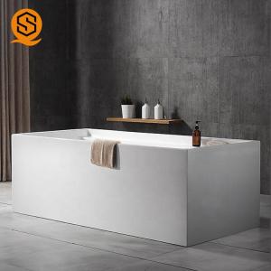 Seamless Joint Square Stone Bathtub Artificial GMC Waterproof 170x80cm