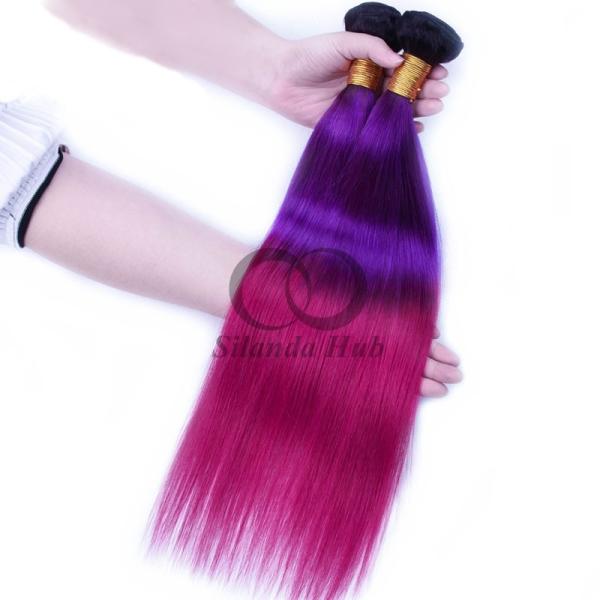 #T1B/Purple/Rose Red Straight Remy Human Hair Bundles Sew In Weave Bundles Brazilian Bundle Deals