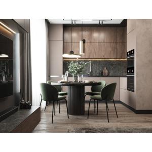 Quality Fitted Pinkish Brown PET Kitchen Cabinets Modern Bespoke Kitchen Cabinets for sale