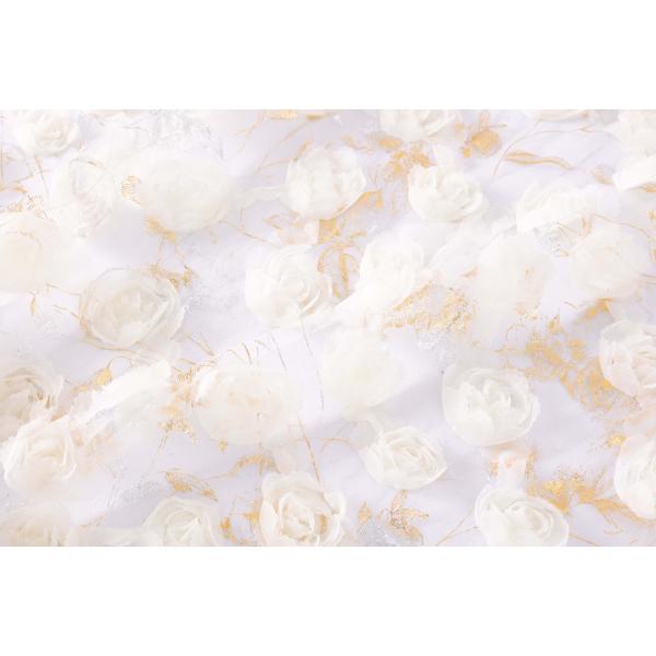 100 Polyester Rose Ribbon Embroidery White Wedding Laces Fabric for Womens Clothing Dresses Dancewear