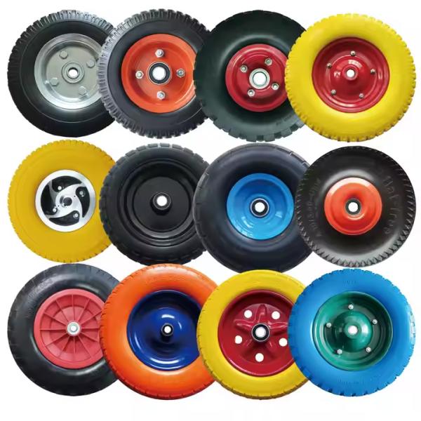 PU Solid Polyurethane Wheel Puncture Proof Rubber Wheelbarrow Wheel