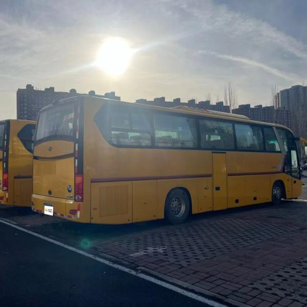 Five Second-hand Yellow-bodied Golden Dragon Buses with 63 Large Seats and 8L Engine Capacity in Bulk