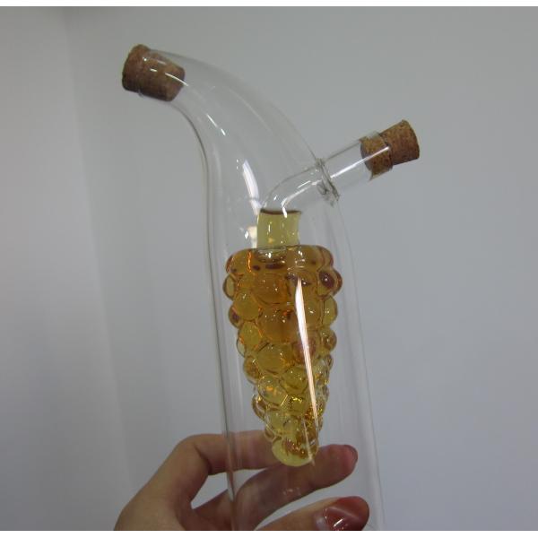 Double Layer Grape Shape Glass Canister With Lid For Oil