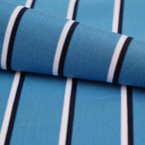 Summer Mercerized Cotton Fabric 200g 170cm Breathable Striped Shirt Material
