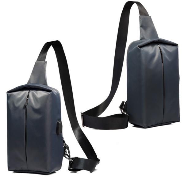 Water Resistant Polyester Lining Anti Theft Chest Sling Bags With USB 5L