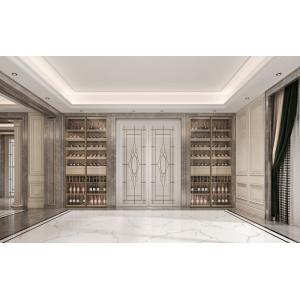 Quality Fully Embedded Stainless Steel Wine Cabinet With Woodgrain Finish for sale
