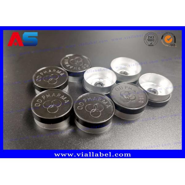 White / Blue / Red / Black Plastic PP 13mm Flip Off Cap Of Pharma Vials Engraved Words 8011 / H16 With Coating