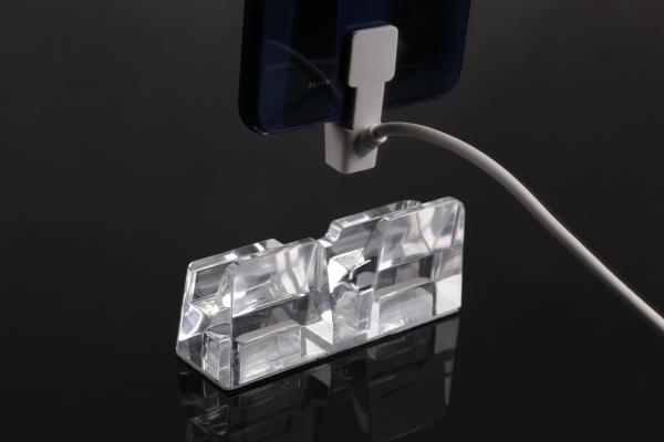 COMER desktop acrylic security display stand with u-shape security alarm system