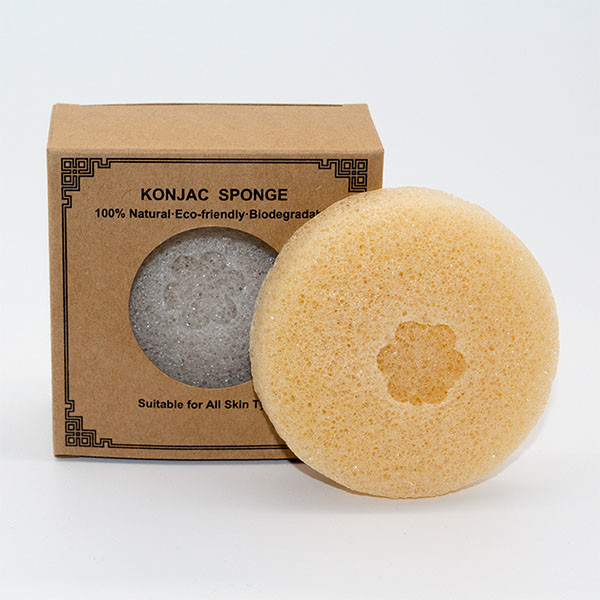 7*7*3.5cm Organic Round Face Sponge Bamboo Charcoal Konjac Sponge For Oily Skin