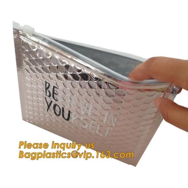 air mail metallic holographi rose gold bubble padded mailer / Zip lockk bubble bag/ slider bubble bag,Holographic Factory