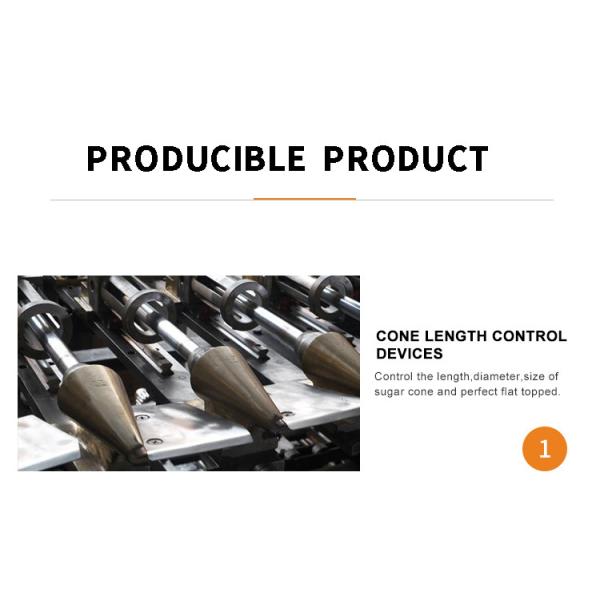 PLC 14kg / Hour Sugar Cone Making Machine Egg Roll Forming Machine