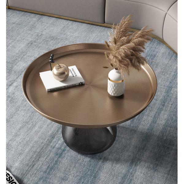Brushed Brass Stainless Steel Top Bell Side Table Nordic Round