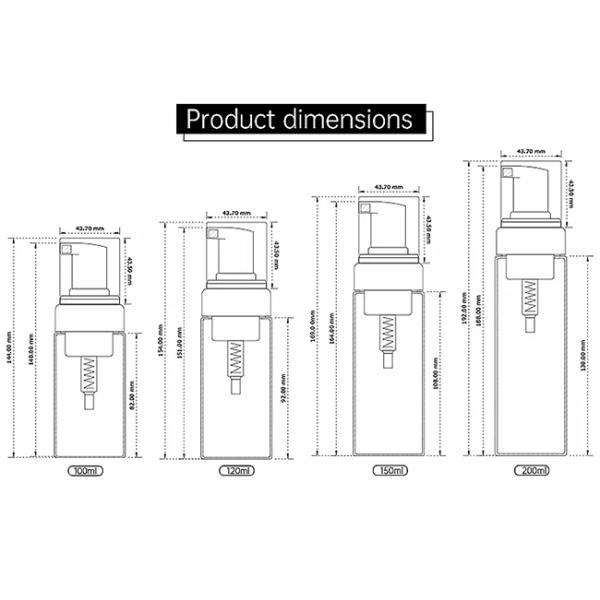 50ml 100ml Plastic PET PP Foaming Soap Bottles Bulk Empty Pump Bottle for Eye Lash