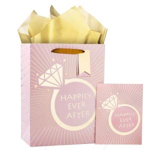 Custom Color Accepted Ivory Board Wedding Gift Paper Bags for Special Occasion