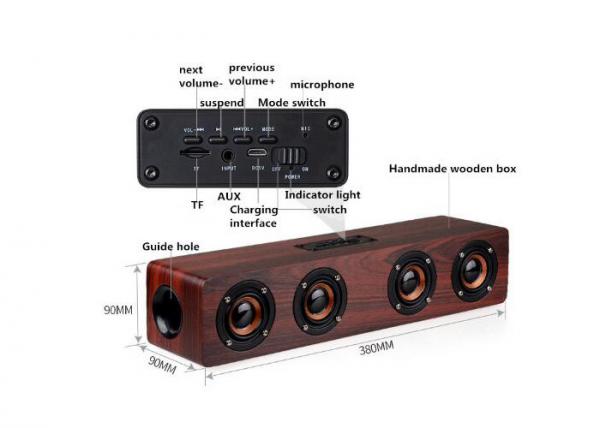 best sell Four Horn Loud Speakers Home Party Wooden Wireless Bluetooth Subwoofer