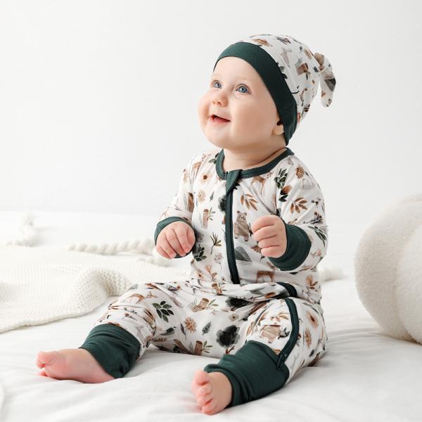 In Stock 2023 Bamboo Viscose Baby Sleep Rompers Organic Bamboo Baby Romper Newborn Reverse Zipper Jumpsuit Toddler Zip B