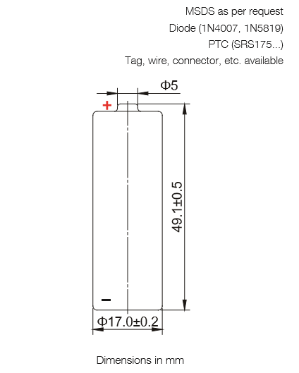 Sprial ER17505M 3.6V Lithium Battery Cells