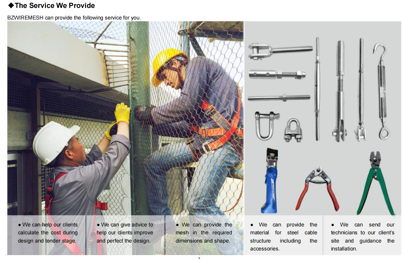 Flexible Stainless Steel 304 316 Wire Rope Mesh Net For Garden Fence