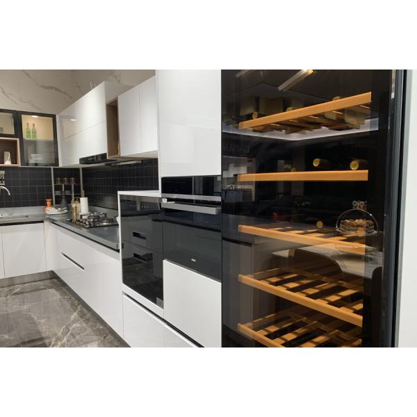 Anti Rust White Modern Custom Kitchen Cabinets Stainless Steel 304 Waterproof