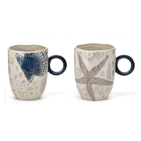 Animal Pattern Decoration Ceramic Mug Cup Cute Handmade Mugs Hand Built Cups