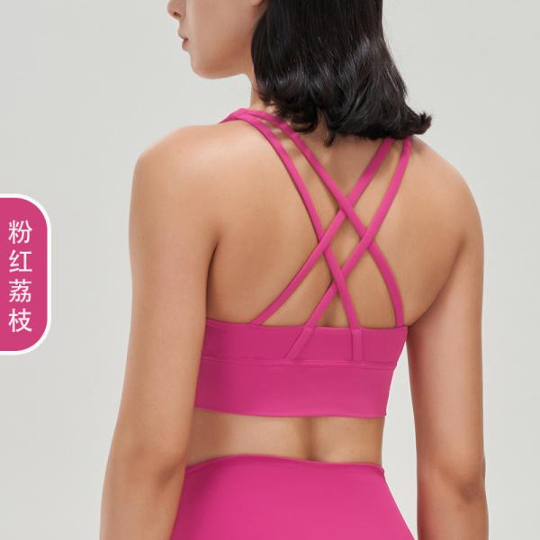 DOUBLE-SIDED BRUSHED CROSS BACK SPORTS UNDERWEAR SHOCK-PROOF PUSH-UP YOGA SPORTS BRA FITNESS VEST