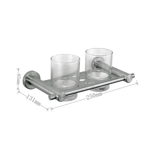 Luxury Double Toothbrush Tumbler Holder SUS304 Bathroom Accessories Set