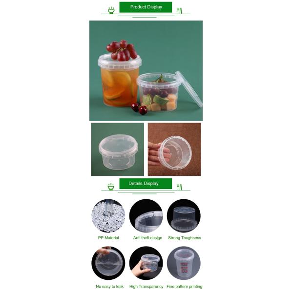 Custom Logo Disposable PP Plastic Storage Box Clear Soup Cup With Lid