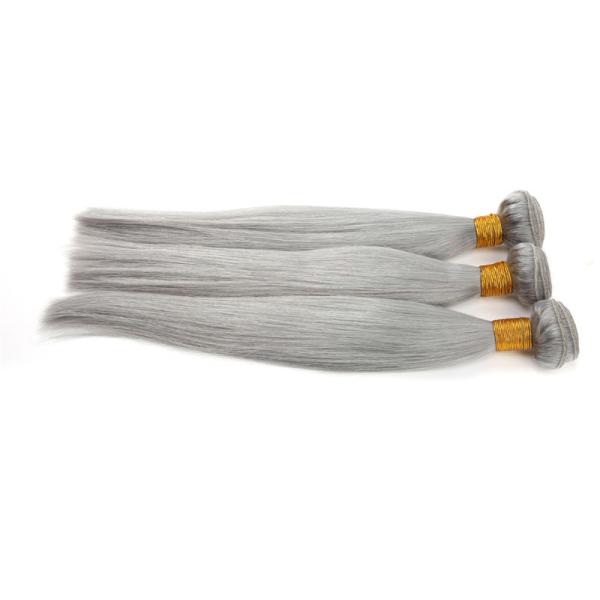 8-24 Inches Stock hot selling grey color hair weft 100% brazilian virgin human hair