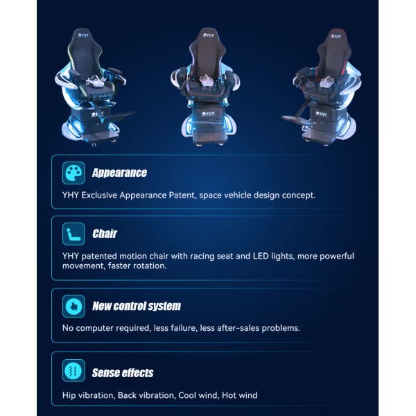 High Profit 9D Virtual Reality VR Game Machine Single VR 360 Motion Simulator Rotating Chair for VR Cinema