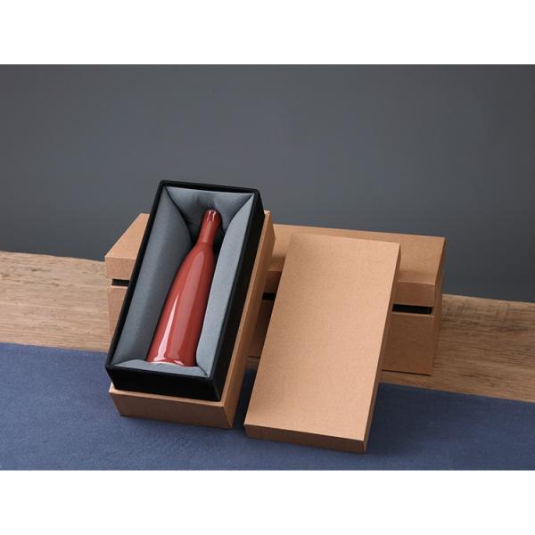 Custom Rigid Brown Kraft Paper Square Mug Bowl Storage Vase Packaging for Chinese Tea Cup Saucer Set