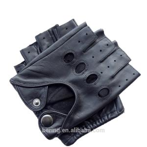 Quality High quality genuine leather driving gloves half finger leather gloves for sale